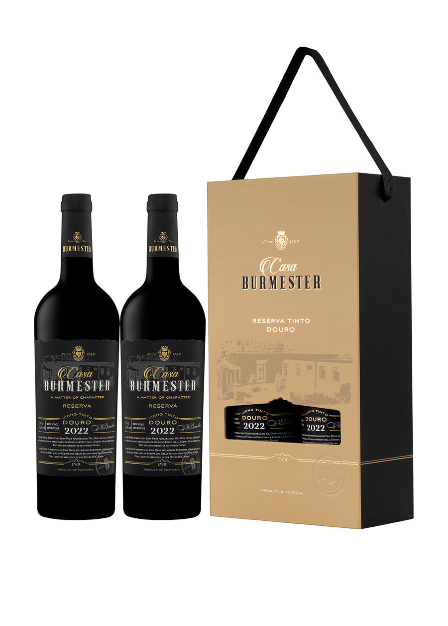 GIFT PACK 2 GARRAFAS VINHO DOURO CASA BURMESTER TINTO 2022