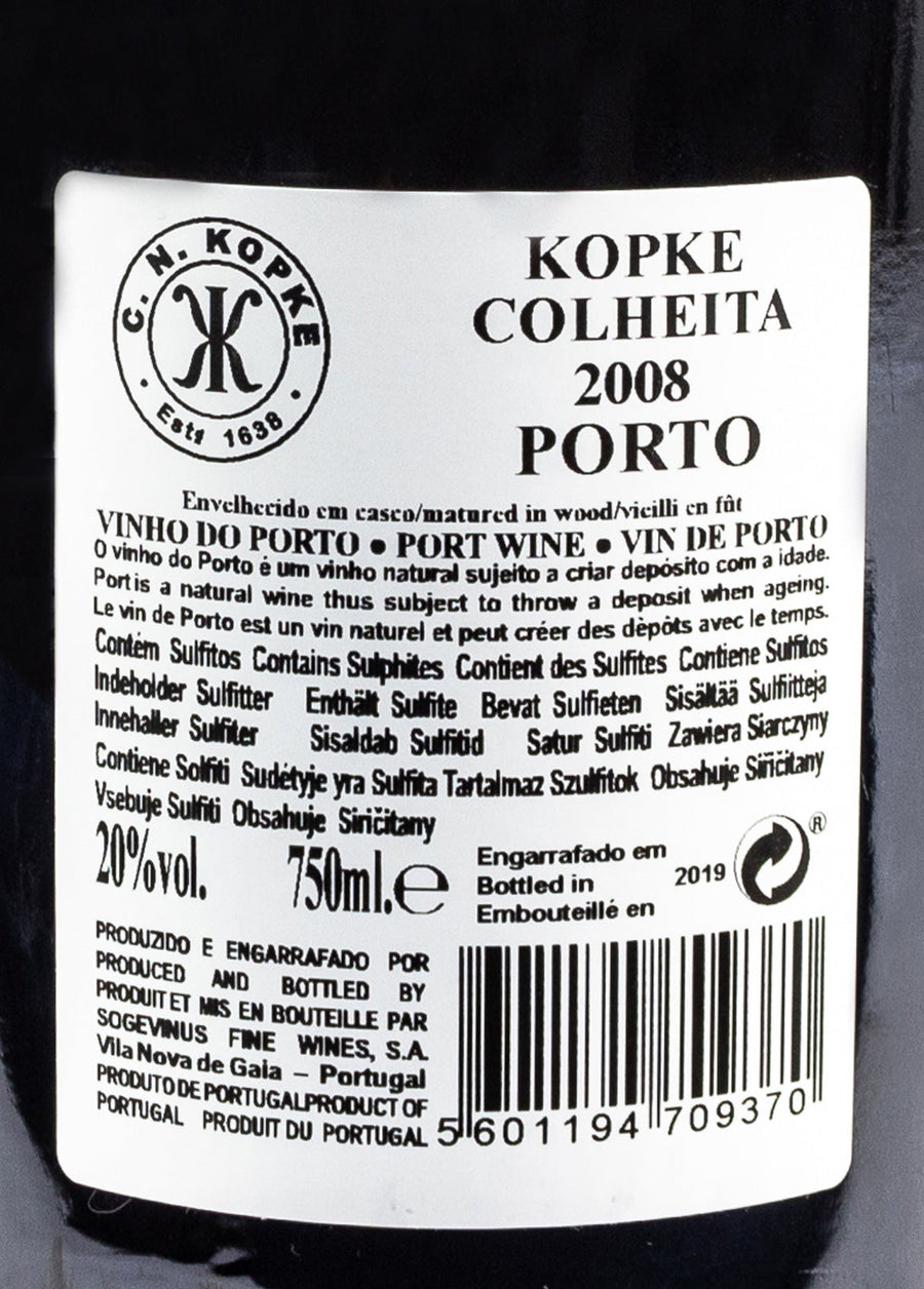 VINHO DO PORTO TINTO - KOPKE COLHEITA 2008 TAWNY