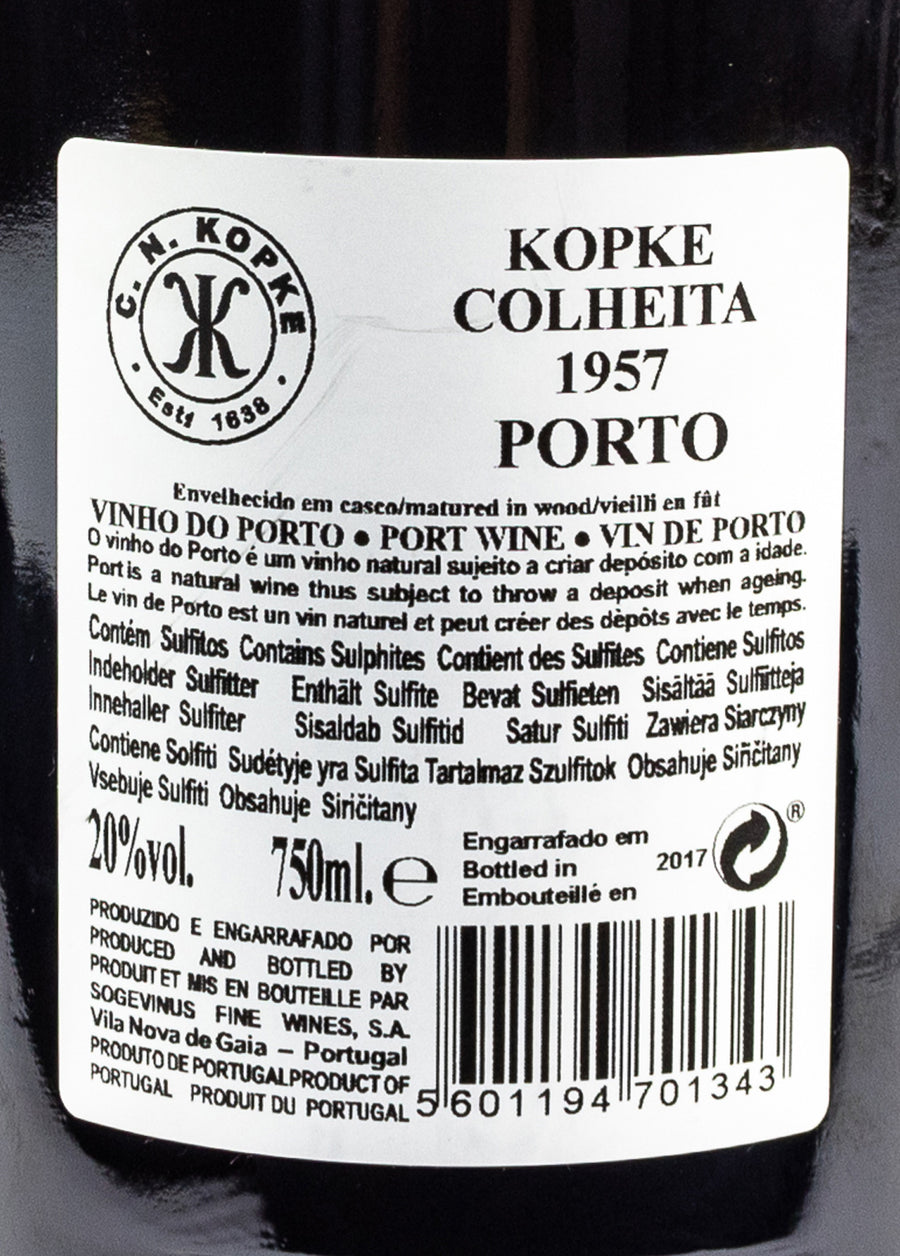 VINHO DO PORTO TINTO - KOPKE COLHEITA 1957 0,75L
